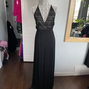 Sabo Skirt Nude Effect Double Slit Maxi Dress. Small